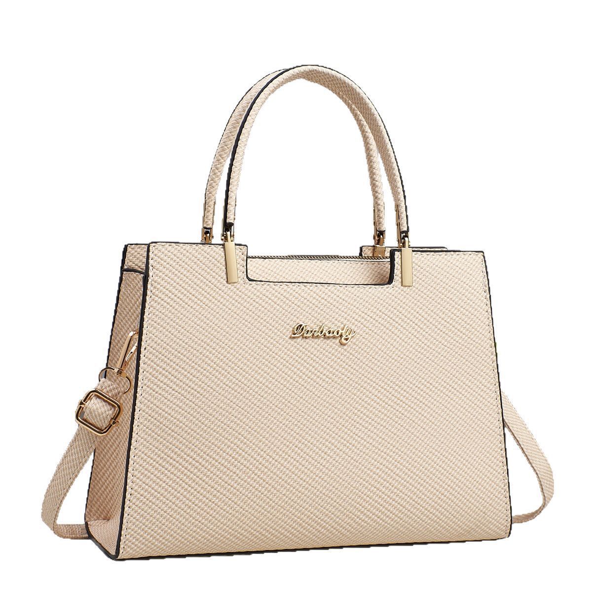This new solid-color fabric-textured crossbody bag is versatile for spring and summer and is a high-quality large bag for a family of three on Mother's Day Item Picture