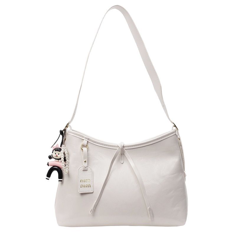 The 2025 new style of fashionable solid color large-capacity underarm bag for women, with a retro and high-end feel, is a niche commuting single-shoulder crossbody bag Item Picture