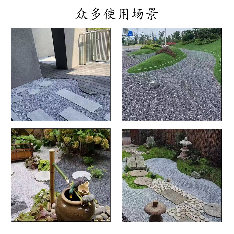For the factory's direct distribution of light grey pebbles in garden landscaping projects, grey pebbles are used for paving roads and grey pebbles for dry landscape landscaping Application Scenario