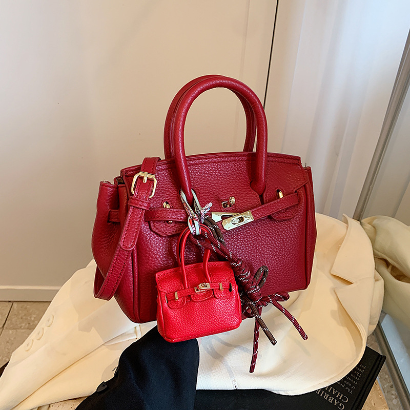 High-end and niche women's 2024 new retro single-shoulder crossbody bag, fashionable and versatile hand-held platinum Kelly bag Specification drawing