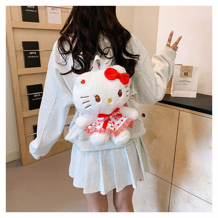 New Sanrio cartoon backpack plush toy, cute butter bear claw machine doll, exchange factory wholesale Application Scenario