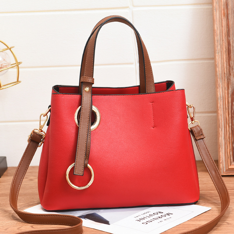 2022 New Style simple and elegant PU soft leather handbag for foreign trade, large-capacity single-shoulder crossbody bag for cross-border travel to Europe and America details Picture