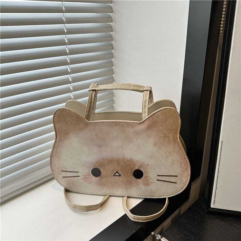 2025 New cute and well-behaved bread, kitten, puff puff backpack, cartoon bag, tote bag, creative bag for girls full figure