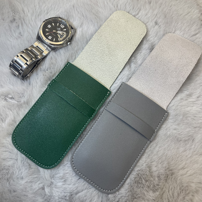 New in-stock PU leather watch storage bag, scratch-resistant portable watch storage bag, travel flip cover portable watch bag Specification drawing