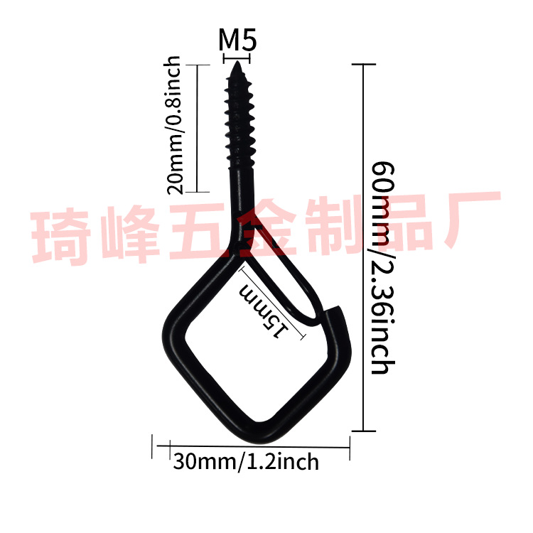 Triangular light string, diamond-shaped hook, Q-shaped hook, square safety hook, plant hanging hook, sheep eye spring buckle details Picture