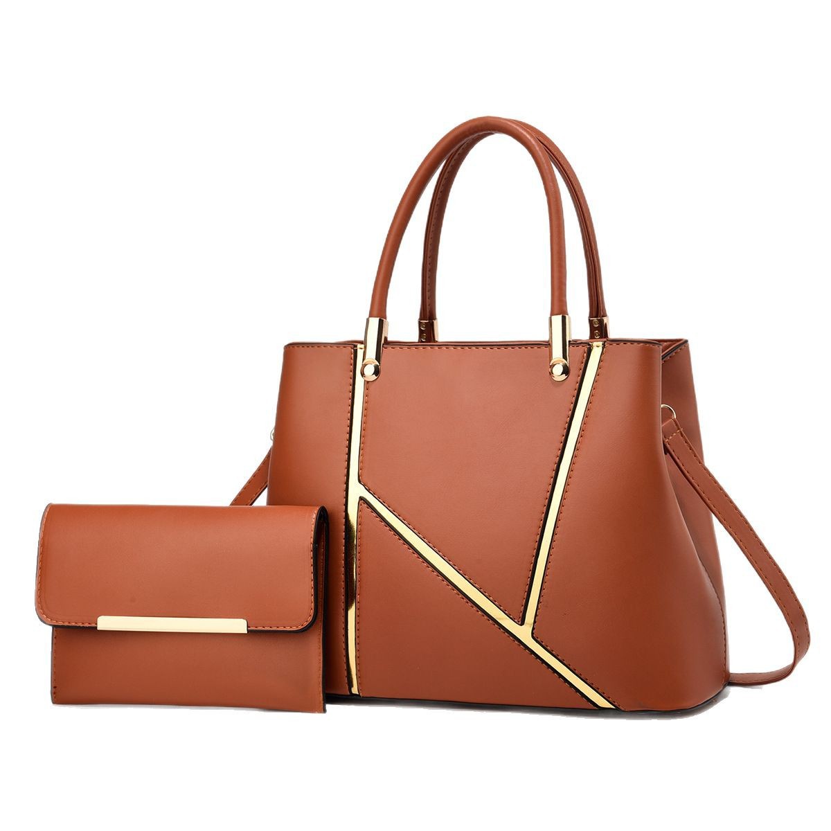 The new patchwork mother-and-child bag features a high level of appearance, a sense of design, and is fashionable, cross-border, sweet and ladylike. It is a large crossbody, single-shoulder and hand-carry bag Item Picture