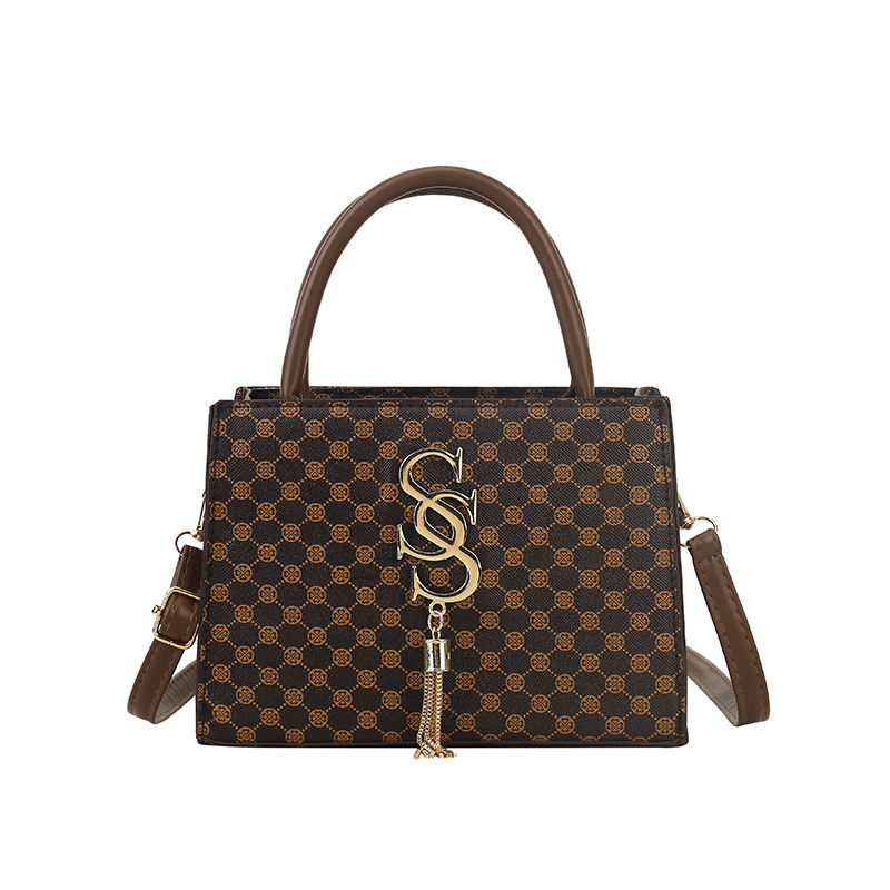 A new Spring/Summer 2025 fashionable and simple checkered handbag, a retro and stylish single-shoulder crossbody small square bag for commuting Item Picture
