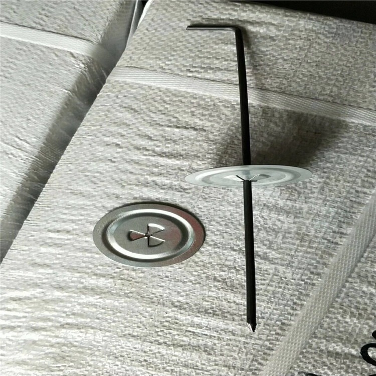 Factory direct sales of spiral insulation hook nails, L-shaped carbon steel Q235 insulation nail lock plates, self-locking pads, wholesale in stock Specification drawing
