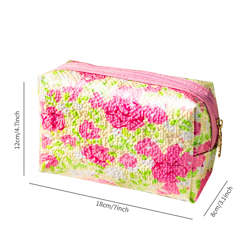 Runhui Fanhua Octagonal Makeup Bag, TPU waterproof Cosmetics storage bag, patterned makeup bag, large capacity, high-end feel Item Picture
