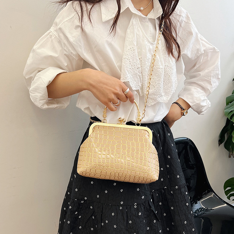 This is a rare and high-quality handbag for women. It features a new style of fashionable lapel bag with crocodile pattern chain and is a single-shoulder crossbody bag Specification drawing