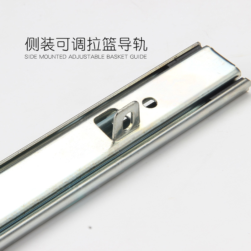 27mm bottom drawer slide rail, detachable galvanized two-section ball bearing silent computer desk keyboard track details Picture