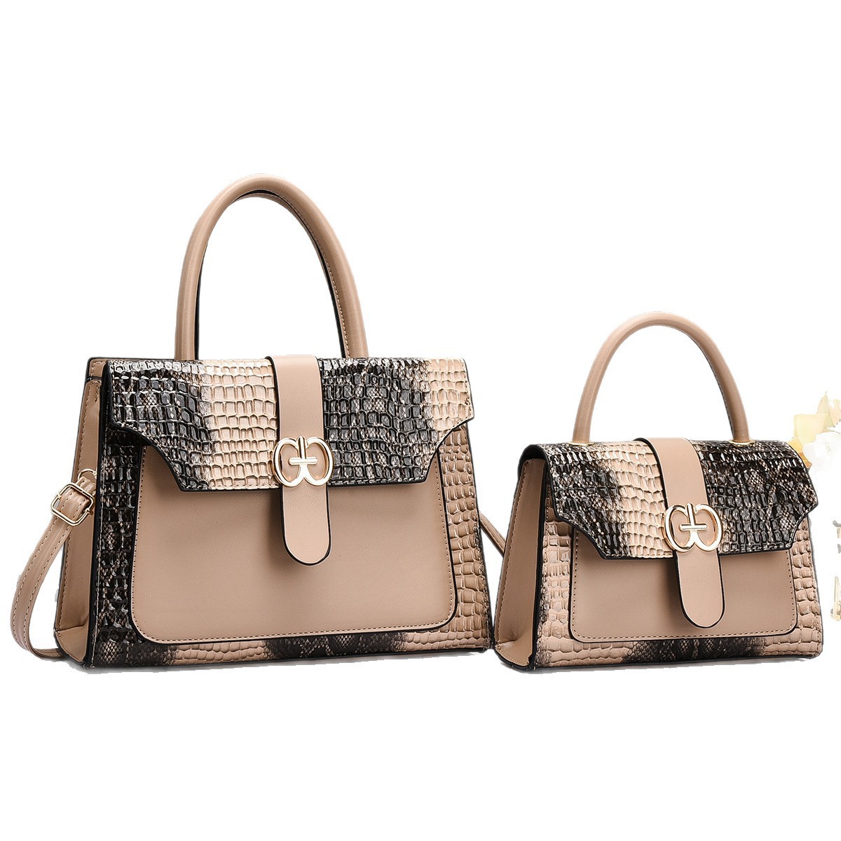 Fashion Set 2025 New Crocodile Pattern Women's Bag Two-piece set, large capacity multi-purpose summer crossbody bag, single-shoulder bag Item Picture