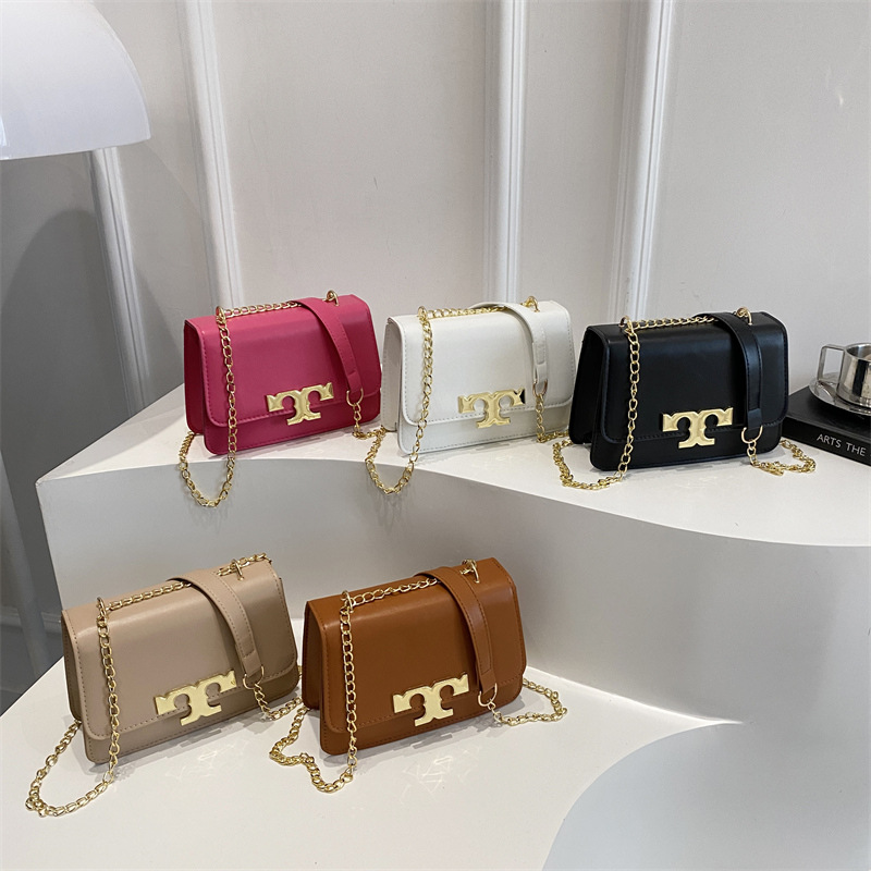 New Spring 2025 fashionable and simple women's bag, metal chain small gold brick single-shoulder tofu bag, crossbody small square bag Application Scenario
