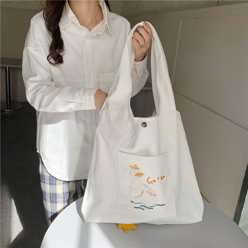 2131 canvas bag for female students, 2022 new style, fresh and simple single-shoulder tote bag, Japanese-style shopping bag, crossbody Item Picture