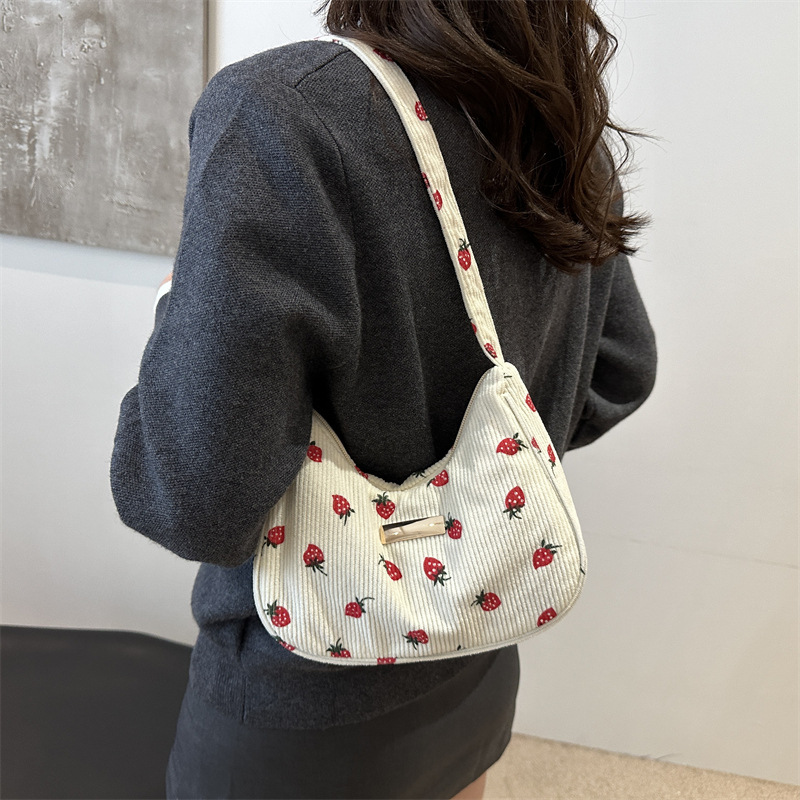 Simple and sweet style single-shoulder bag 2025 new simple and fashionable tote bag, casual large-capacity underarm crossbody bag for women Specification drawing