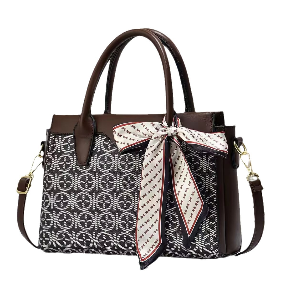 Big bag women 2024 new crossbody bag, large capacity single-shoulder bag, fashionable printed commuter handbag, one-piece consignment Item Picture
