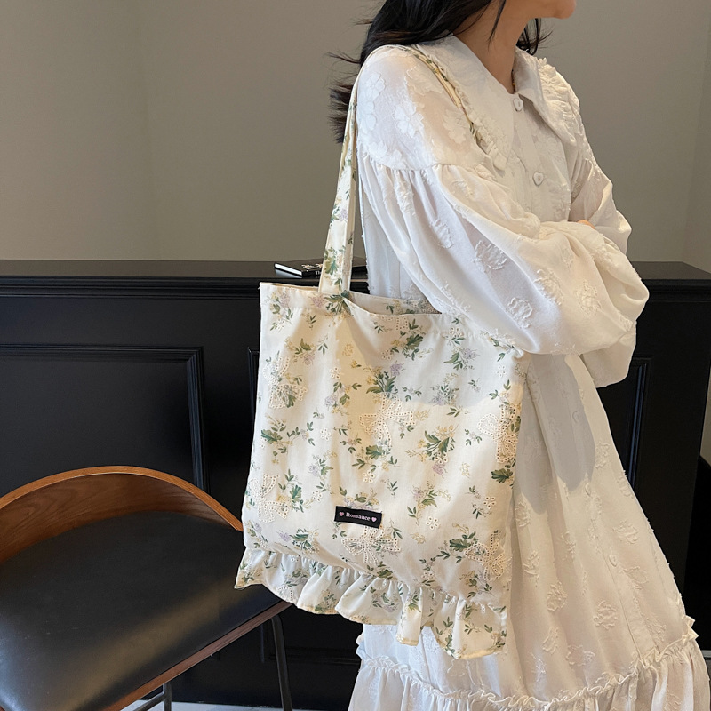 Korean style Instagram simple cloth bag with large capacity bucket bag for women, 2025 new fashionable work commute casual single-shoulder bag Specification drawing