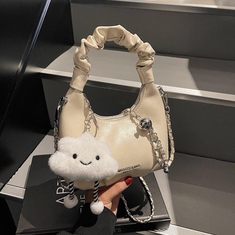 Cute little bag, texture casual bag, 2025 new trendy INS single-shoulder bag, handbag, chain bag, casual bag full figure