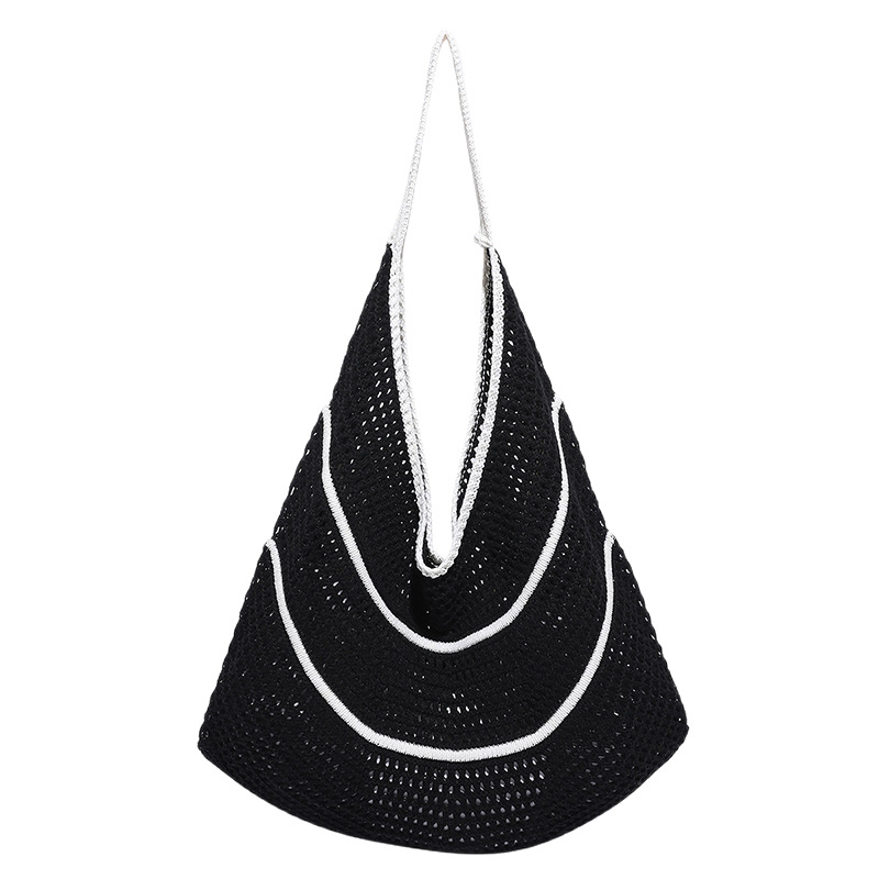 Large-capacity bucket bag, fashionable woven bag, 2025 summer new style, versatile shoulder bag, underarm bag for going out, trendy women's bag Item Picture