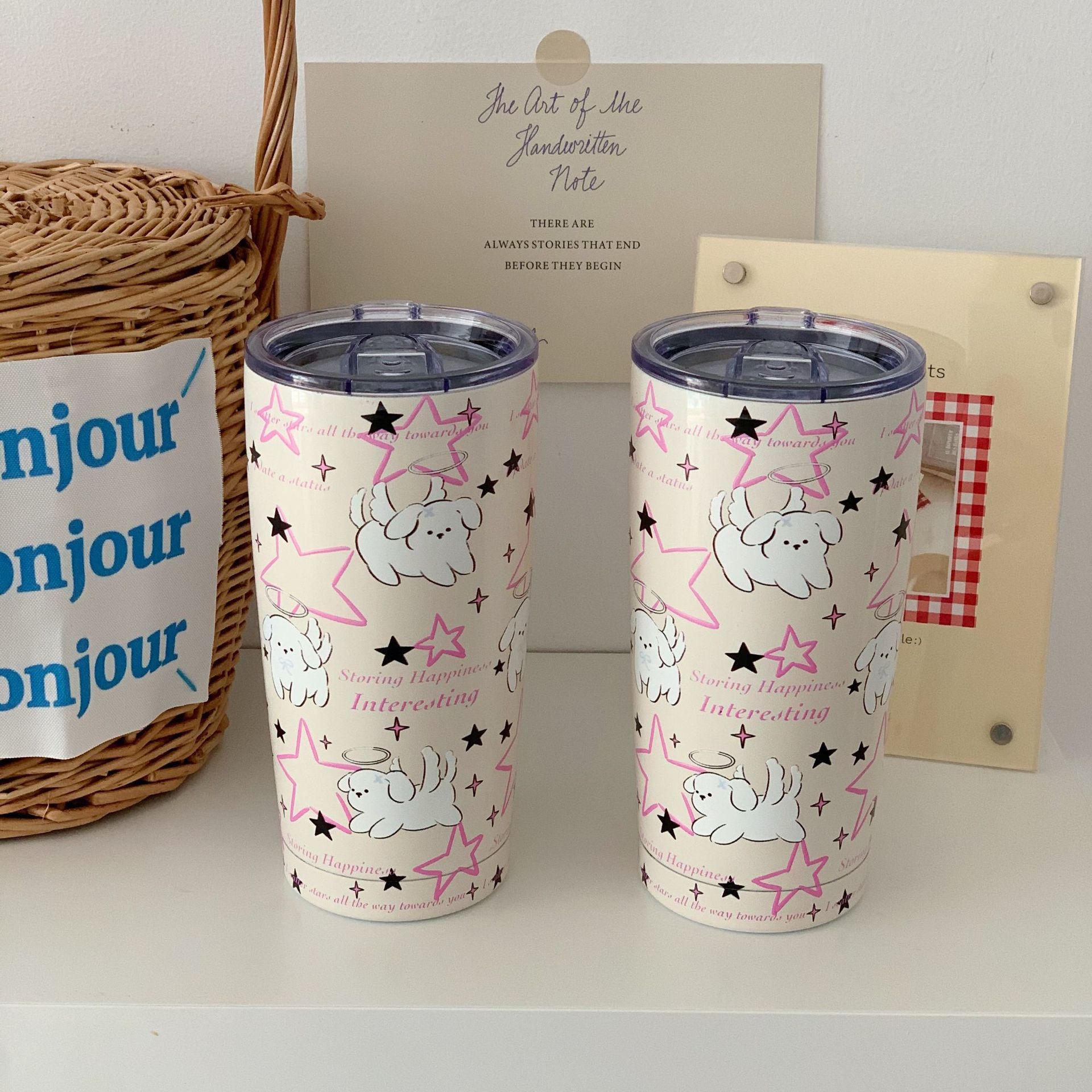 ins style high appearance level insulated cup 2023 New large-capacity 304 stainless steel water cup, high-temperature resistant portable straw cup details Picture