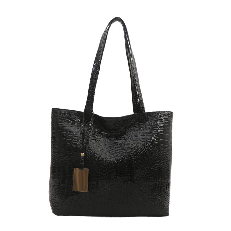2024 New large-capacity single-shoulder PU handbag, cross-border crocodile pattern women's bag, fashionable European and American commuting bag, tote bag Item Picture