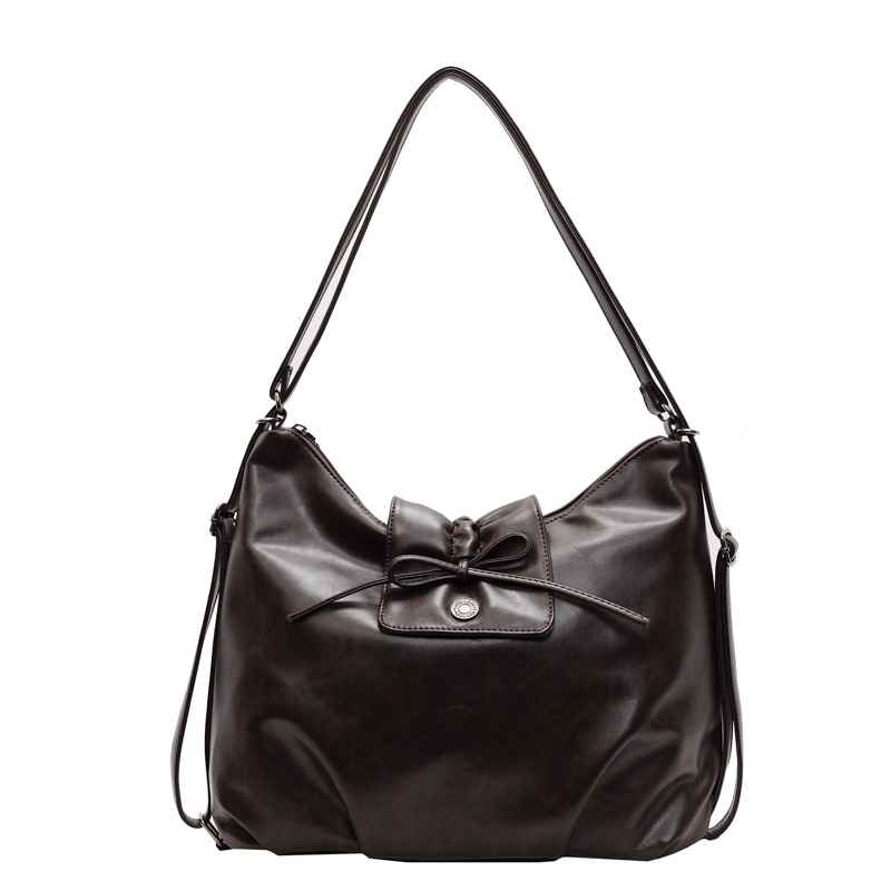 Retro single-shoulder bag, high-end and fashionable commuting crossbody bag, ballet-style bow bag, versatile women's underarm bag Item Picture