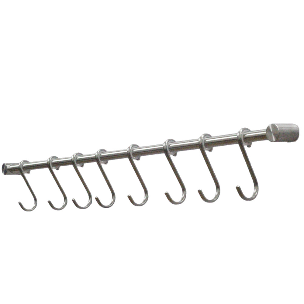Thickened and lengthened kitchen mobile hanging rod, stainless steel 304S hook, wall-mounted movable hook, hanging piece, storage rack Item Picture