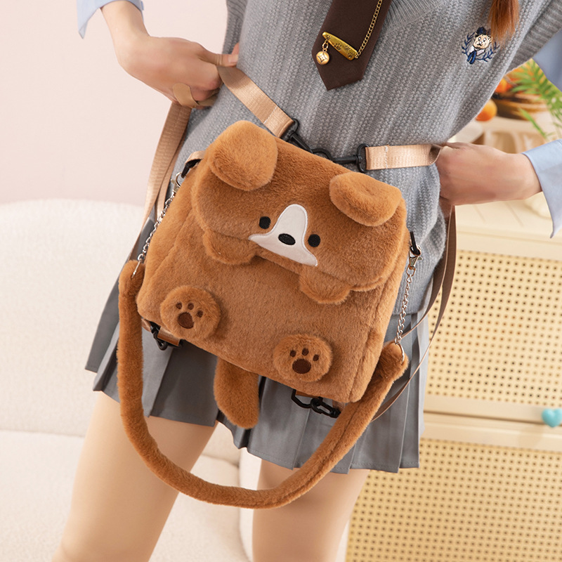 Japanese-style soft and cute flip-top water lazy versatile multi-functional backpack, girlish commuting large-capacity crossbody backpack for travel details Picture
