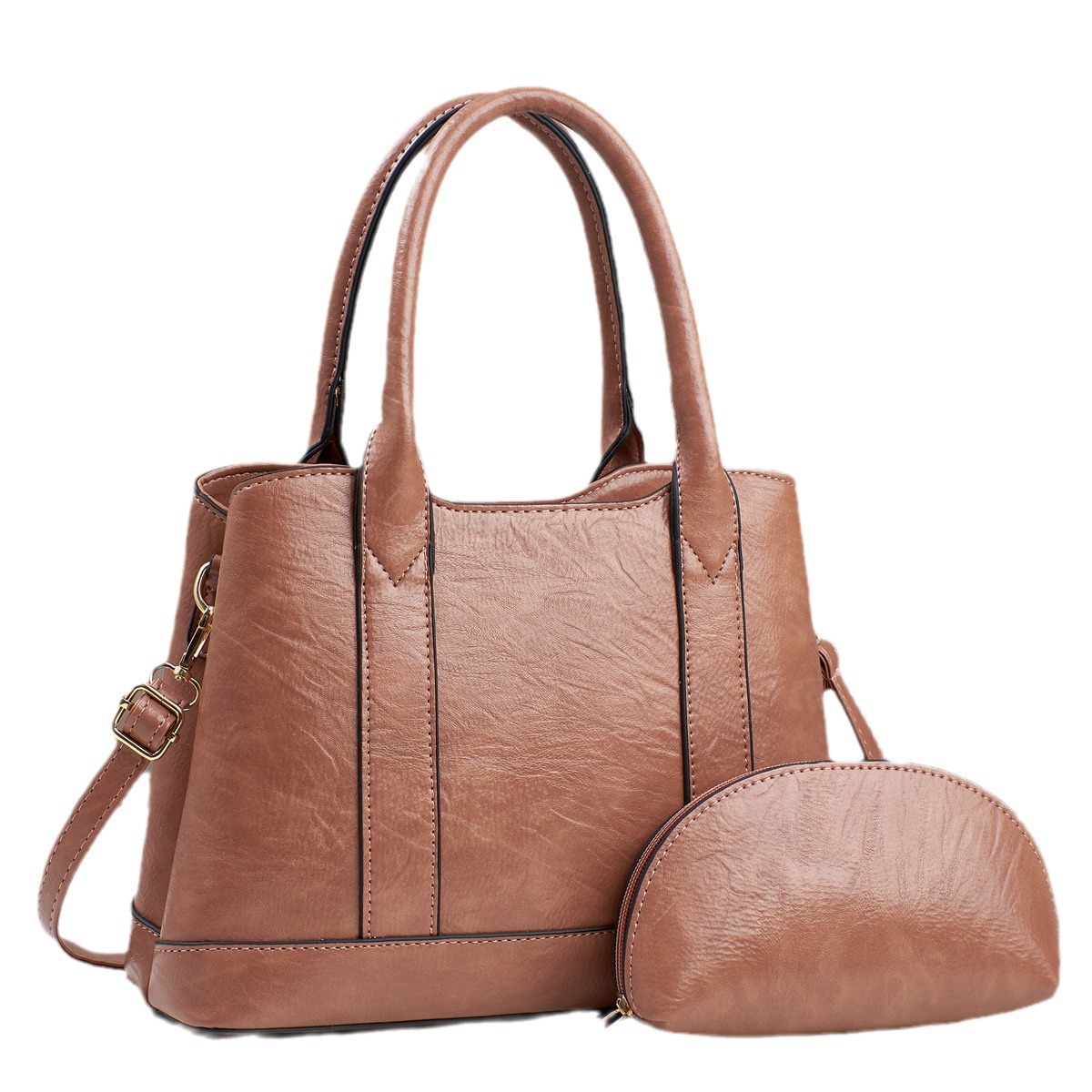 Large-capacity women's 2024 new crossbody bag, retro texture, mother and child hand-held women's bag, elegant mother's single-shoulder bag Item Picture