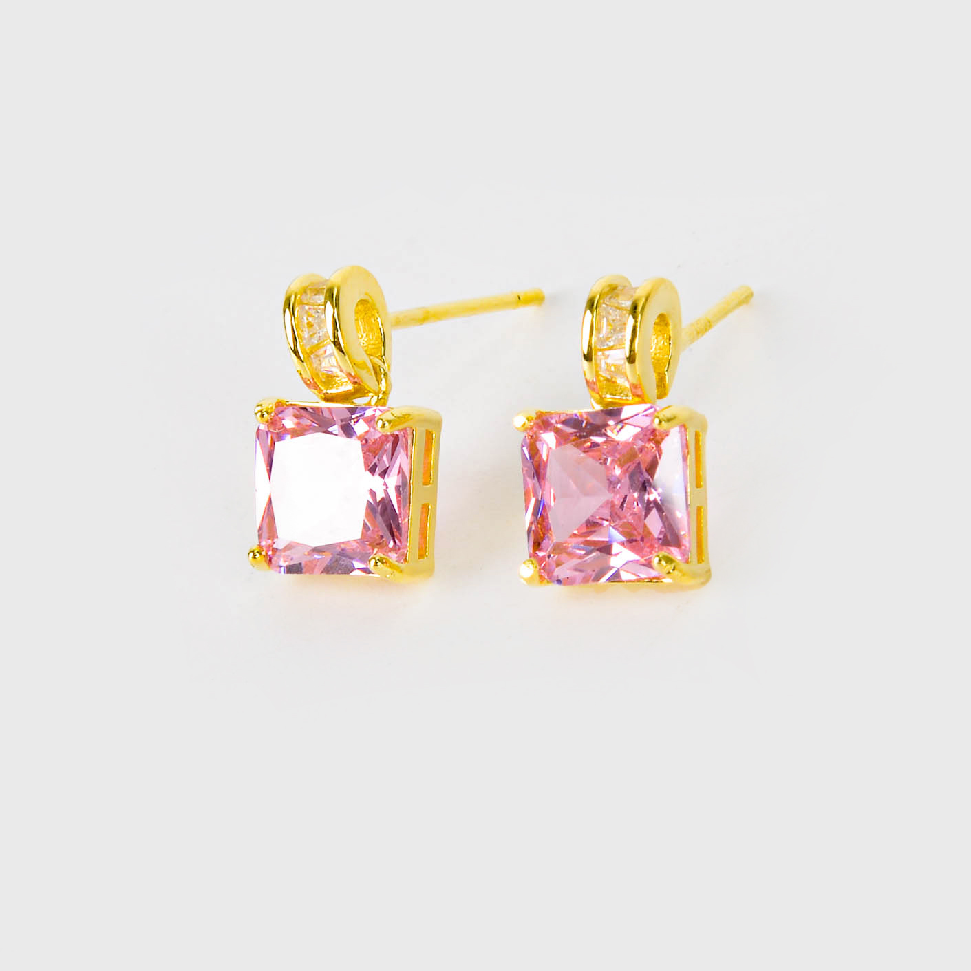 超大方形锆石耳环时尚水晶大耳环高级耳饰耳钉女轻奢百搭现货批发细节图