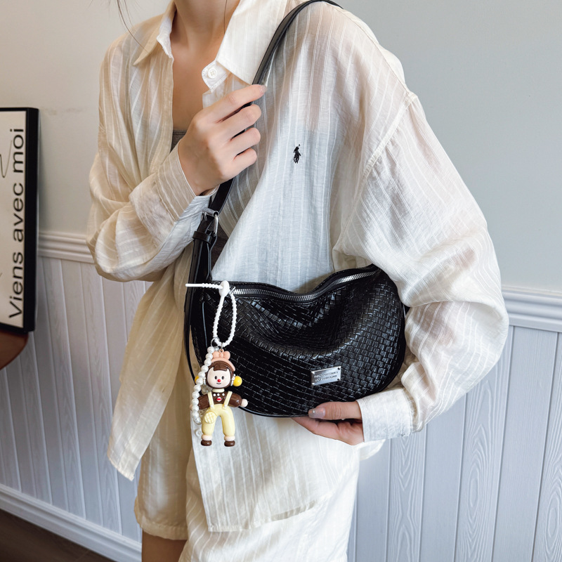 French design sense, retro and versatile dumpling bag, stylish and casual woven single-shoulder bag, retro and trendy crossbody women's bag details Picture
