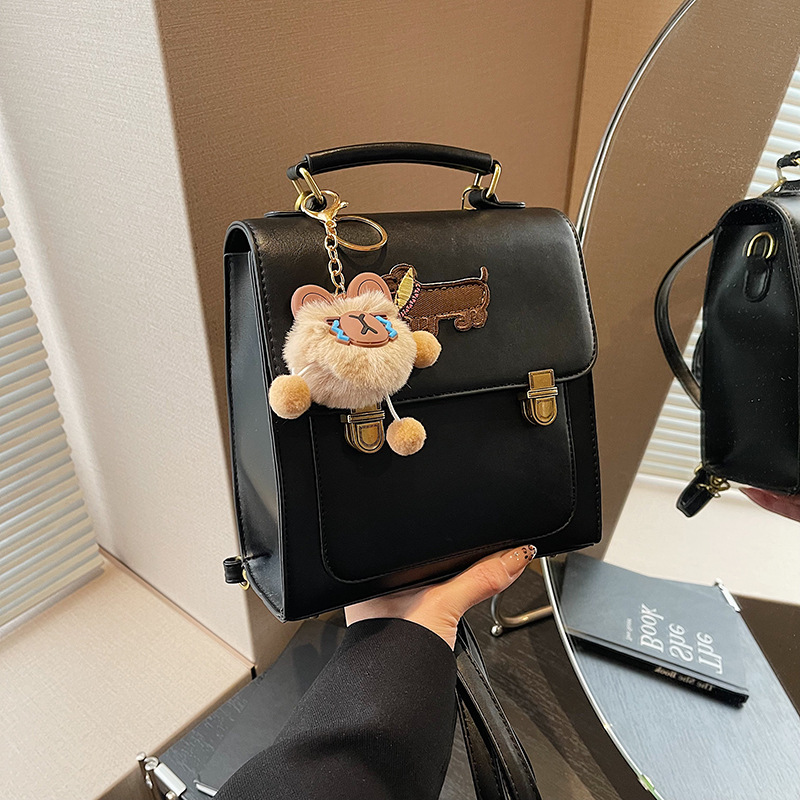 Retro backpack for girls, 2024 new style fashionable student hand-held schoolbag, versatile crossbody bag, travel backpack for going out Specification drawing