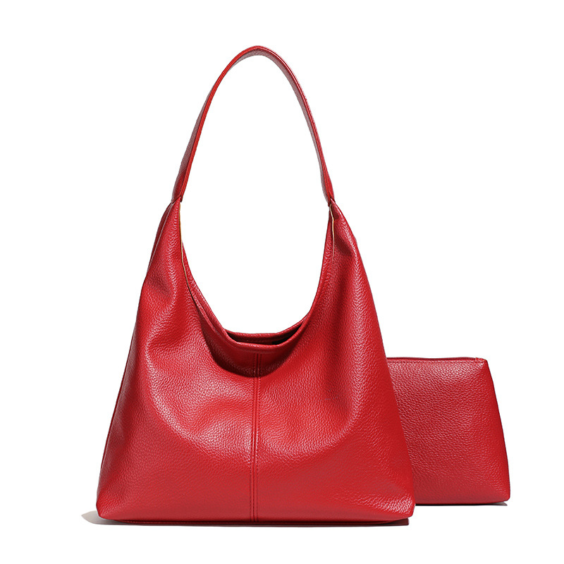 Cross-border high-end hand-held bucket bag, women's retro versatile and fashionable single-shoulder bag, casual large-capacity commuter tote bag Item Picture