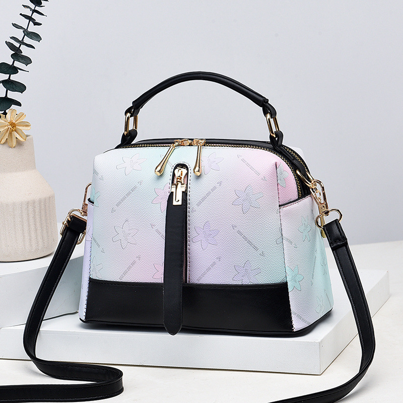 Gradient rainbow bag, fashionable and trendy women's bag, high-end, large-capacity single-shoulder bag, crossbody bag, handbag, women's bag Specification drawing