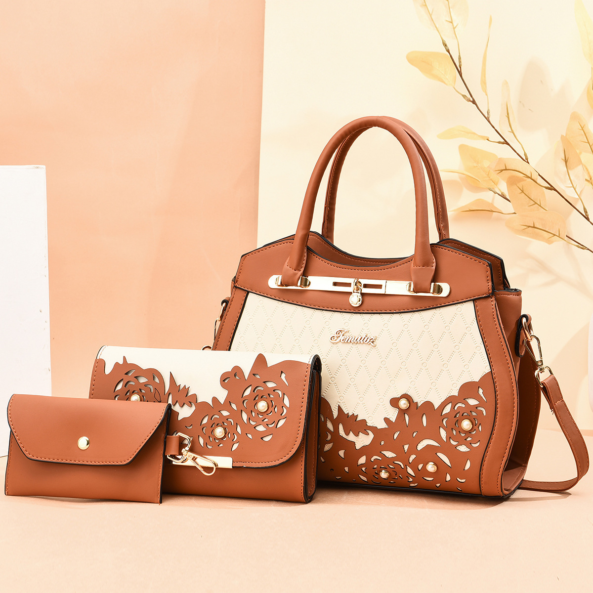 bags women in stock 2022 New large-capacity three-piece set, hand-held shoulder crossbody bag, one piece consignment Item Picture