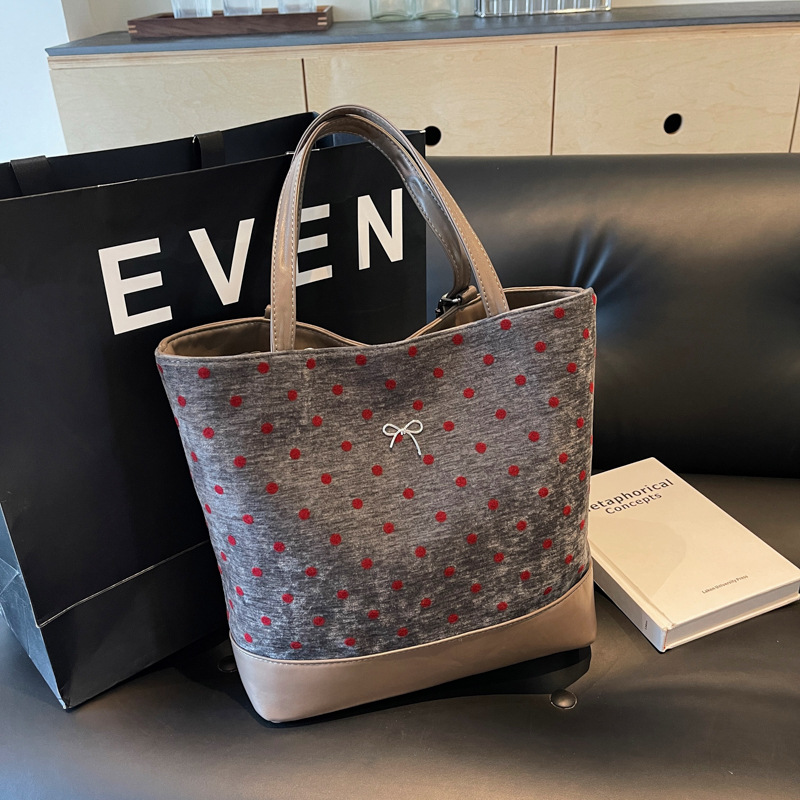 New high-end commuting large-capacity tote women's bags, fashionable, elegant and simple single-shoulder bags and double-shoulder bucket bags details Picture