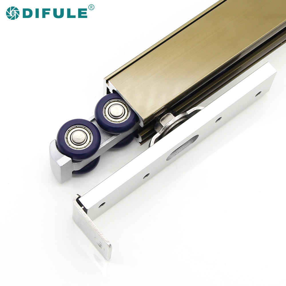Thickened sliding door track, space aluminum sliding door, hanging track, bathroom hanging wheel slide, kitchen door damping hanging wheel track Specification drawing
