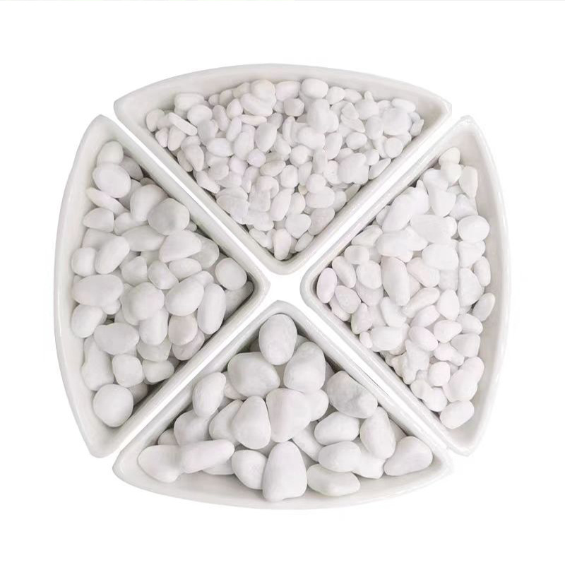 The manufacturer supplies white pebble landscape paving and landscaping, white gravel, dry landscape landscaping, white pebbles and washed stones Item Picture