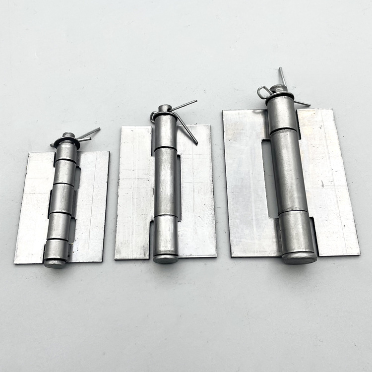 Welded iron hinges, pin hinges, electric welded hinges, detachable welded hinges, pin plate hinges, holeless flat opening welded hinges Specification drawing