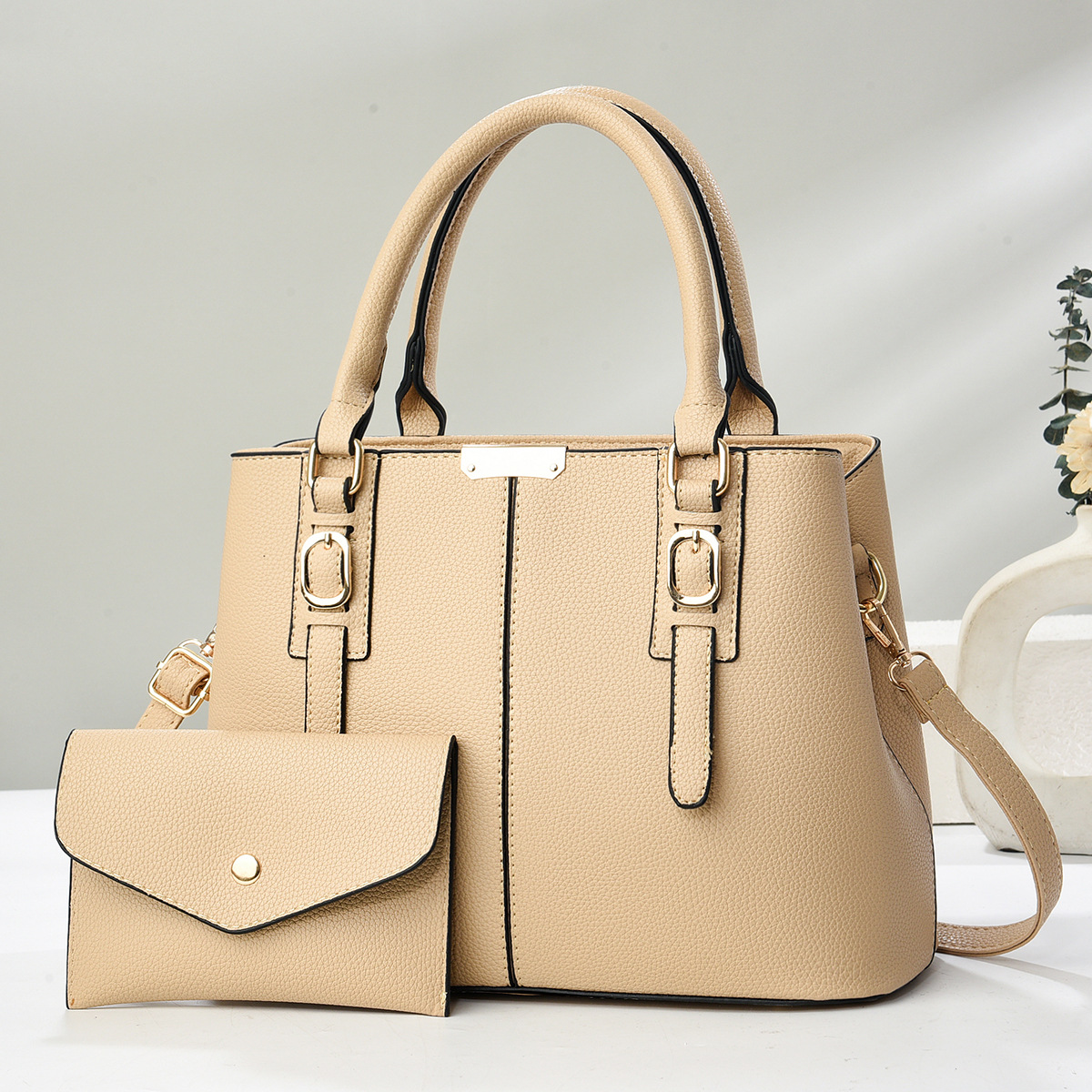 Two-piece bag set 2025 Taizhou PU women's bag, fashionable single-shoulder bag, versatile handbag, high-end for travel details Picture