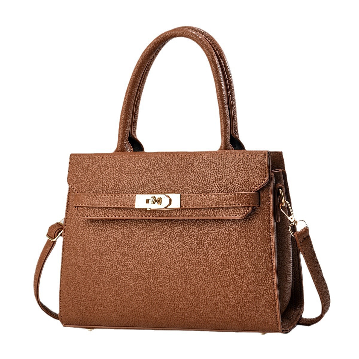 Large-capacity litchee-patterned tote bag, fashionable single-shoulder crossbody women's bag, Korean version popular light-colored bag, women's high-end feel Item Picture