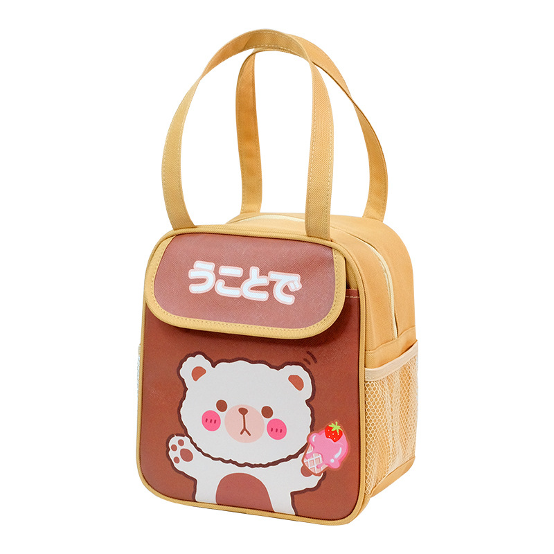 Wholesale of InS-style hand-held cartoon lunch box bags for students, office workers, and insulated bento bags Item Picture