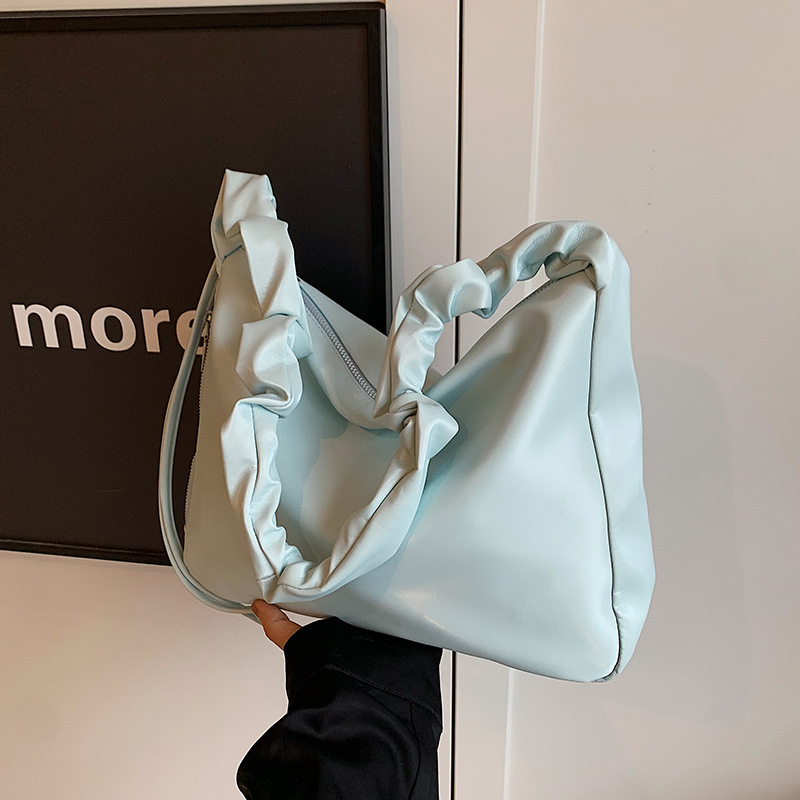High-end pleated underarm bag for women, 2025 new Korean style niche design, versatile commuting single-shoulder tote bag Specification drawing