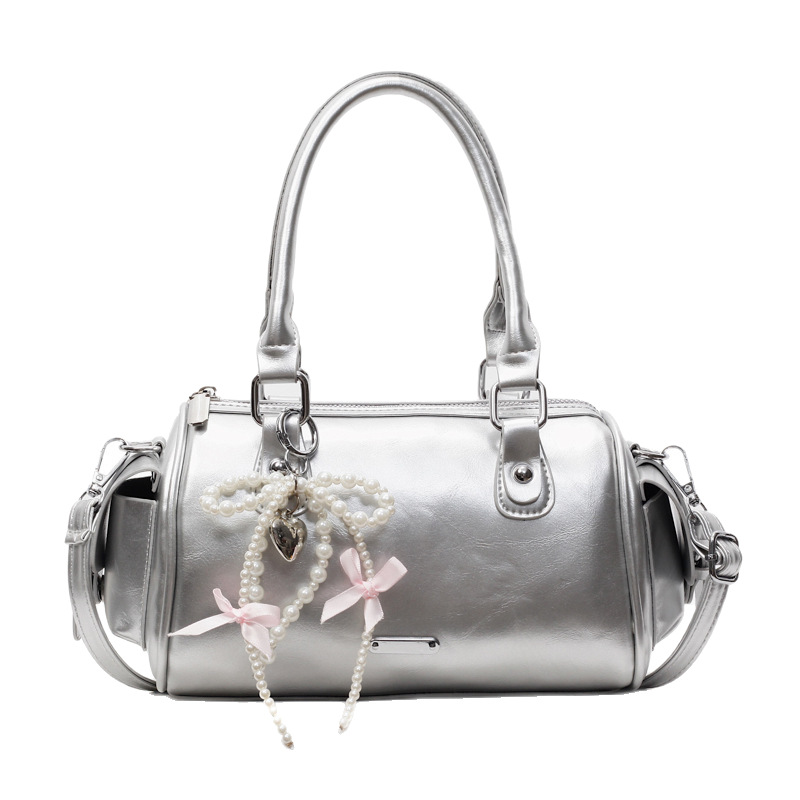 A stylish and light luxury soft leather solid color Boston handbag for women, a new 2025 high-end commuter single-shoulder crossbody bag Item Picture