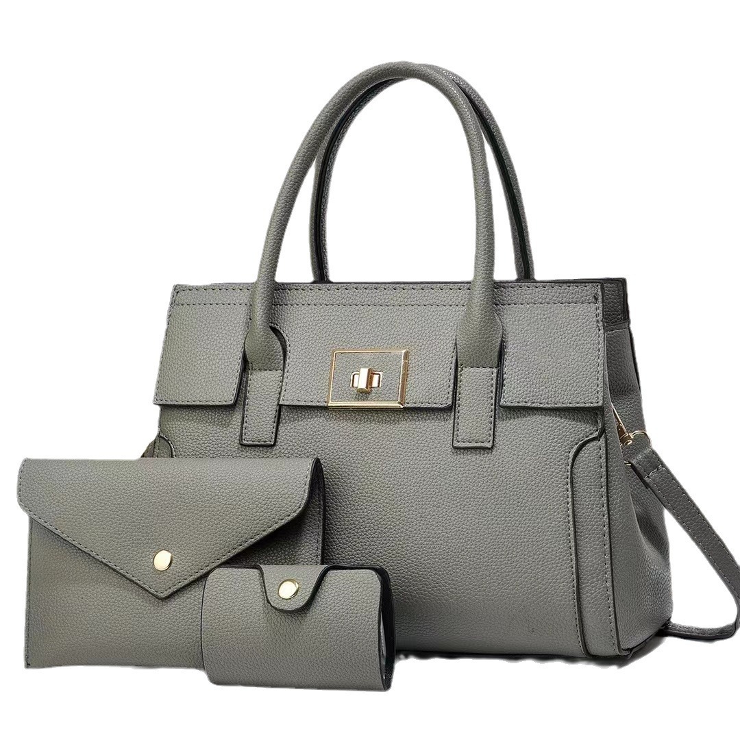 Three-piece set of large foreign trade bags for 2024 autumn and winter, new handbag, commuter crossbody bag, cross-border large-capacity tote bag Item Picture
