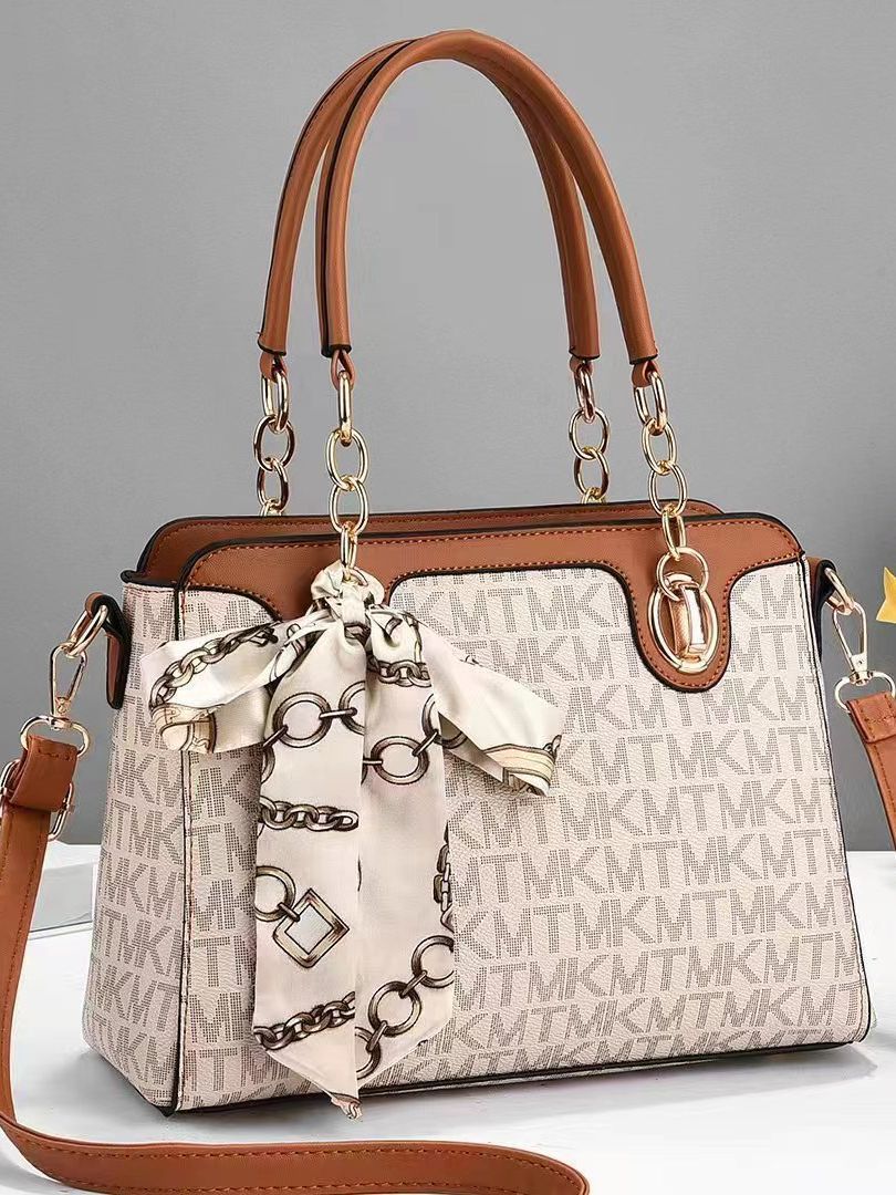Large-capacity silk scarf handbag, fashionable and casual, single-shoulder crossbody bag, versatile and simple cross-border fashion new product Specification drawing