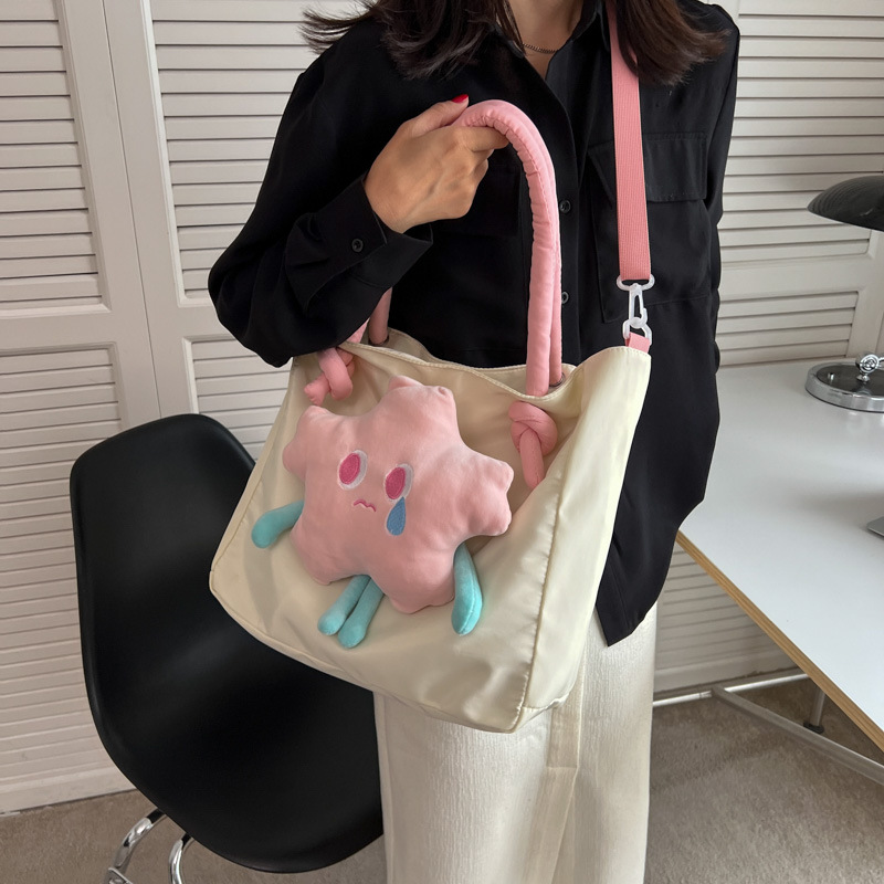 This cute large-capacity bag is the same as the autumn and summer tote bag worn by Yi Mengling. It is a fashionable and niche canvas bag for college students' classes Specification drawing