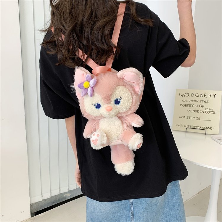 New plush backpack, pink cartoon parent-child crossbody bag, Little Fox Kuromi plush bag, cross-border wholesale details Picture