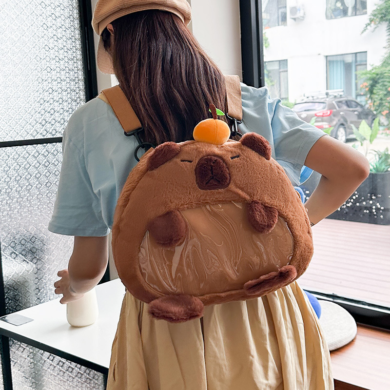 New Capibara Capybara backpack is cute and girlish. It's a large-capacity class backpack and storage bag for students. Wholesale Specification drawing