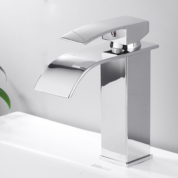 Cross-border waterfall faucet, washbasin faucet, hot and cold washbasin, under-counter basin, countertop basin, washbasin faucet Specification drawing